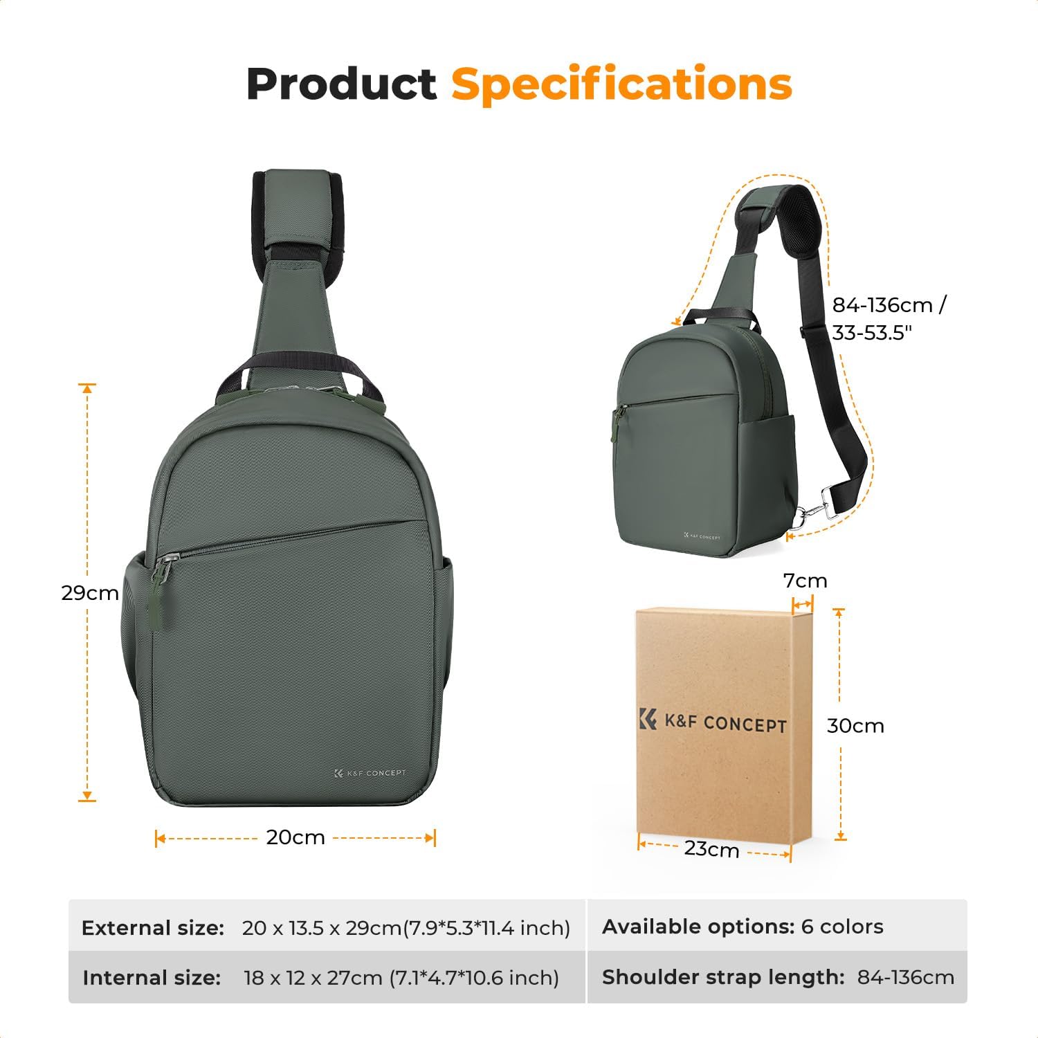 K&F CONCEPT Small Camera Bag for Photographer, Camera Sling Crossbody bag for DSLR/SLR/Mirrorless Camera, Compact Camera Case for Men and Women - Image 8