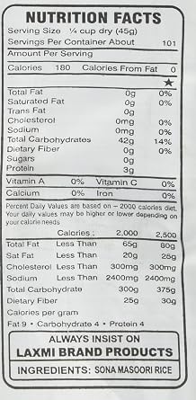 Laxmi, Sona Masoori Rice, 10 Pound(LB)
