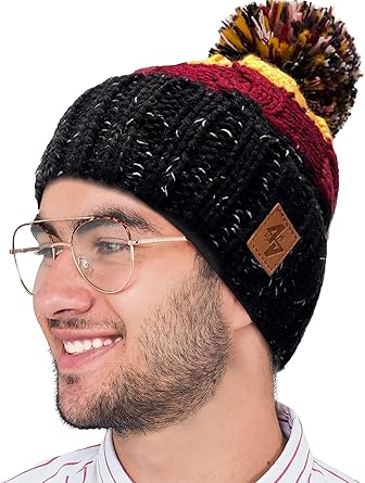Cappello Pom Pom Merino Lavorato A Maglia, Berretto Da Sci - Foto 3