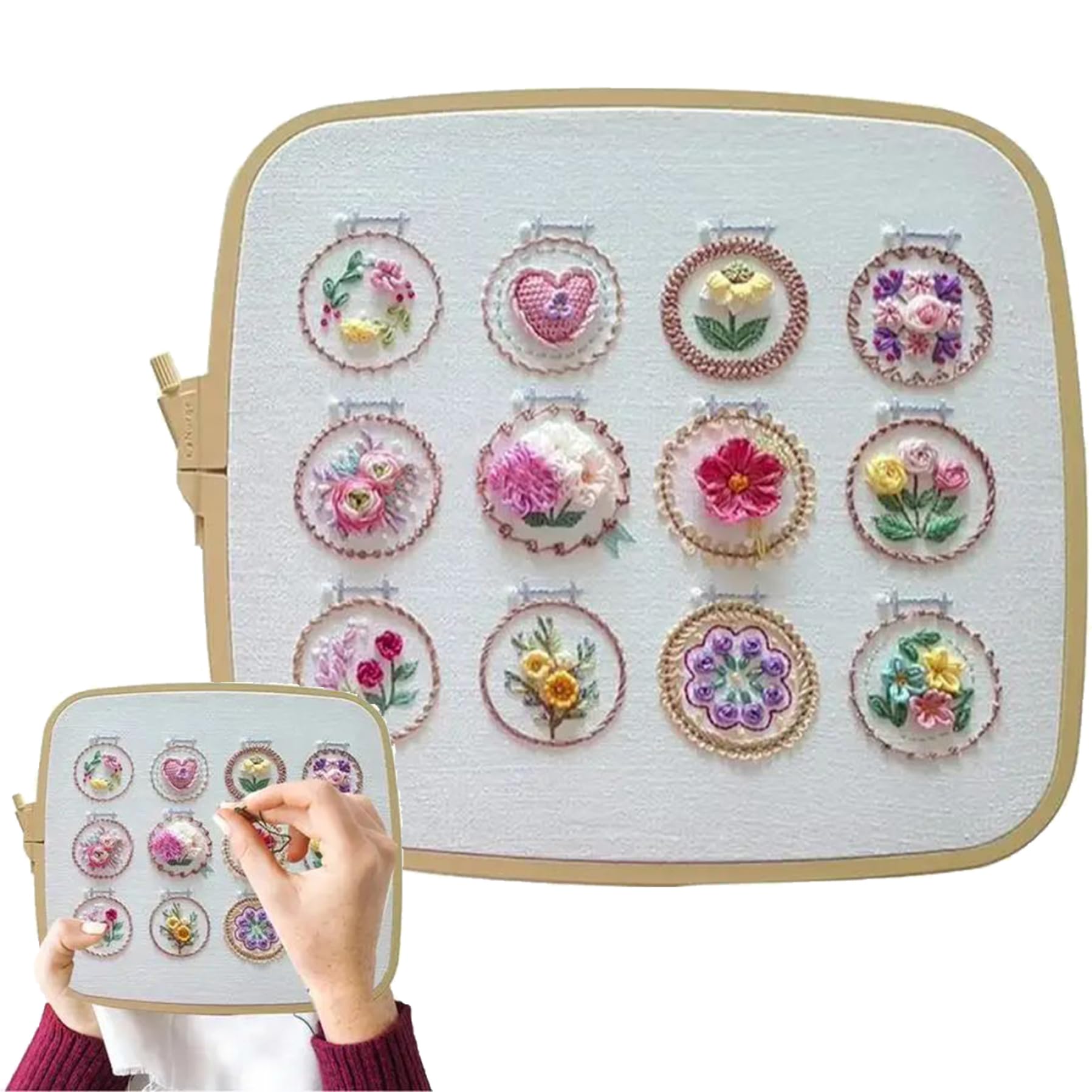 Kit de bordado floral de inicio para regalar a amantes del DIY