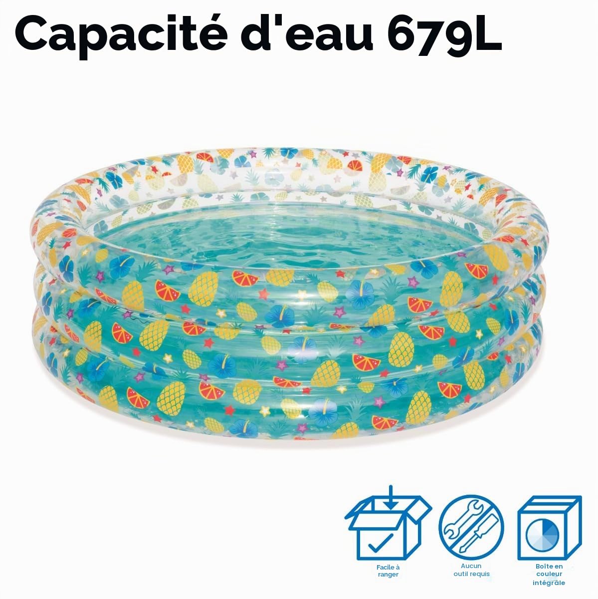 Bestway 51048 Piscine Gonflable Ronde Sea Life 3 Boudins 170 X 53 cm