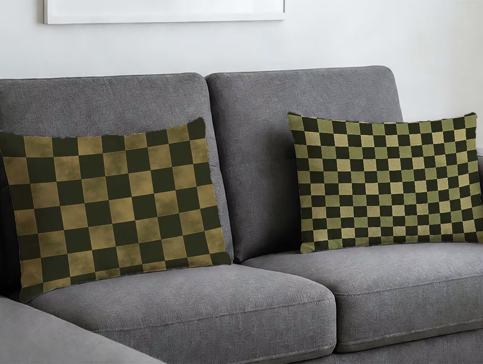 Coussin treillis vert 50x70 lot de 2 housse velours avec fermeture