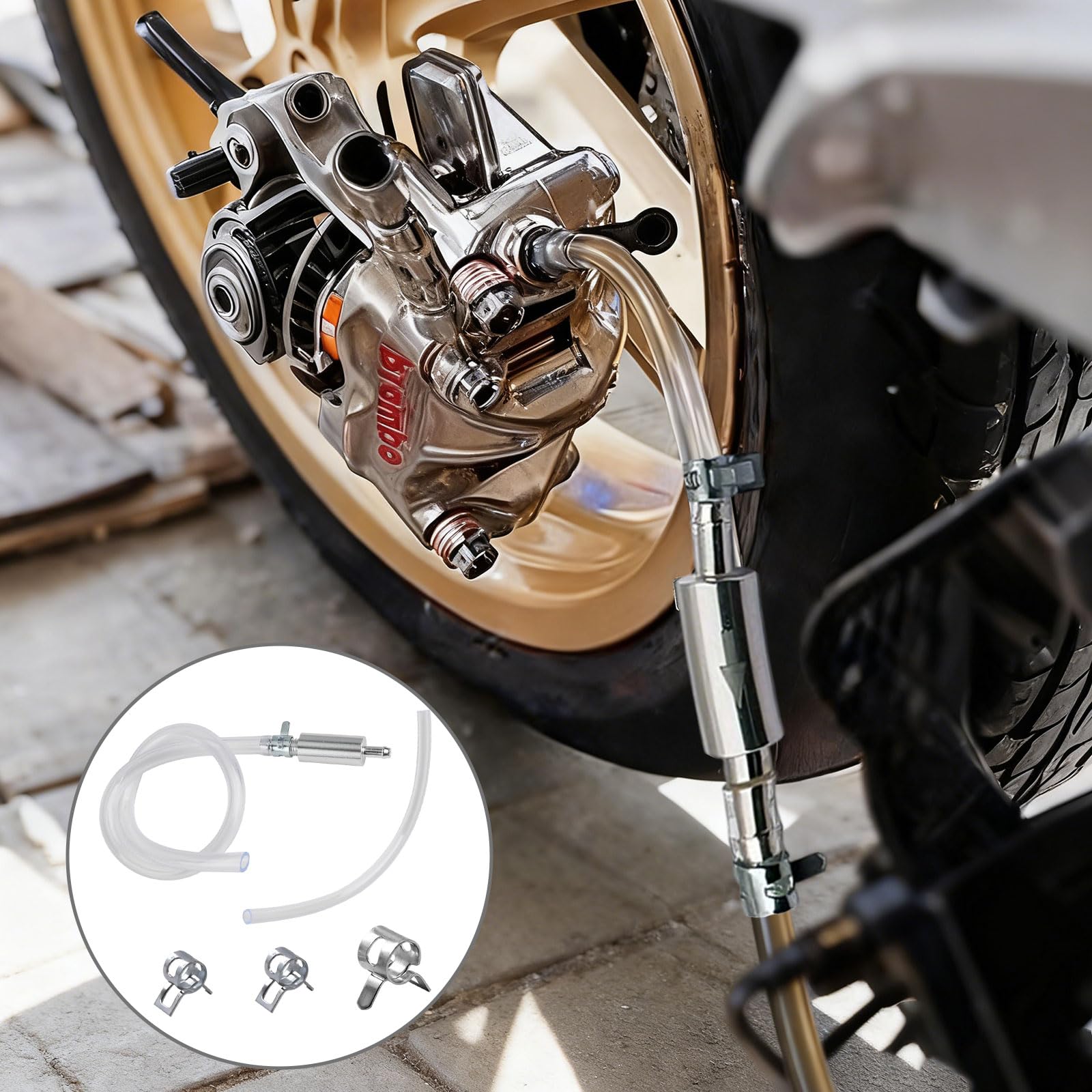 Spurgo Freno Idraulico Moto, Tubo ai Spurgo Frizione con Valvola Unidirezionale, Tubo Freni Strumento per Moto e Auto