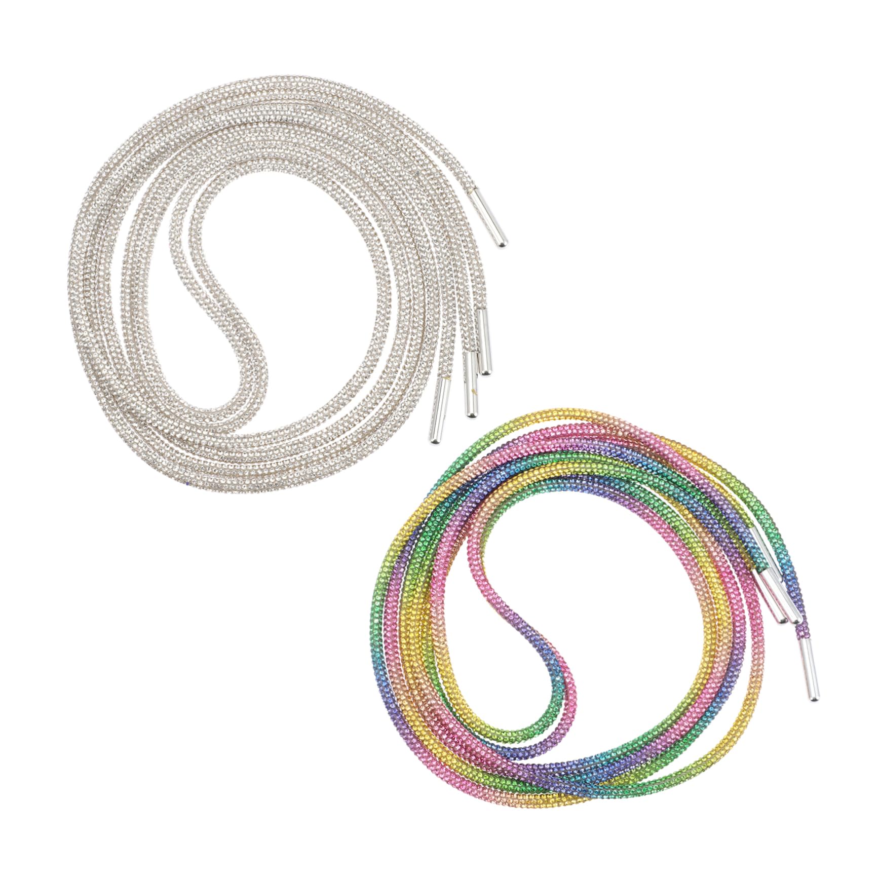 4pares Reflective Rhinestone Shoelaces for Sneakers Sports Laces with Decorative Straps for Running and Night Visibility
