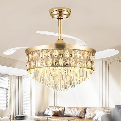 Miniatura 16 de Ventilador de techo de araña de 42 pulgadas con luces, ventilador retráctil con control remoto y aplicación, ventilador de techo de araña