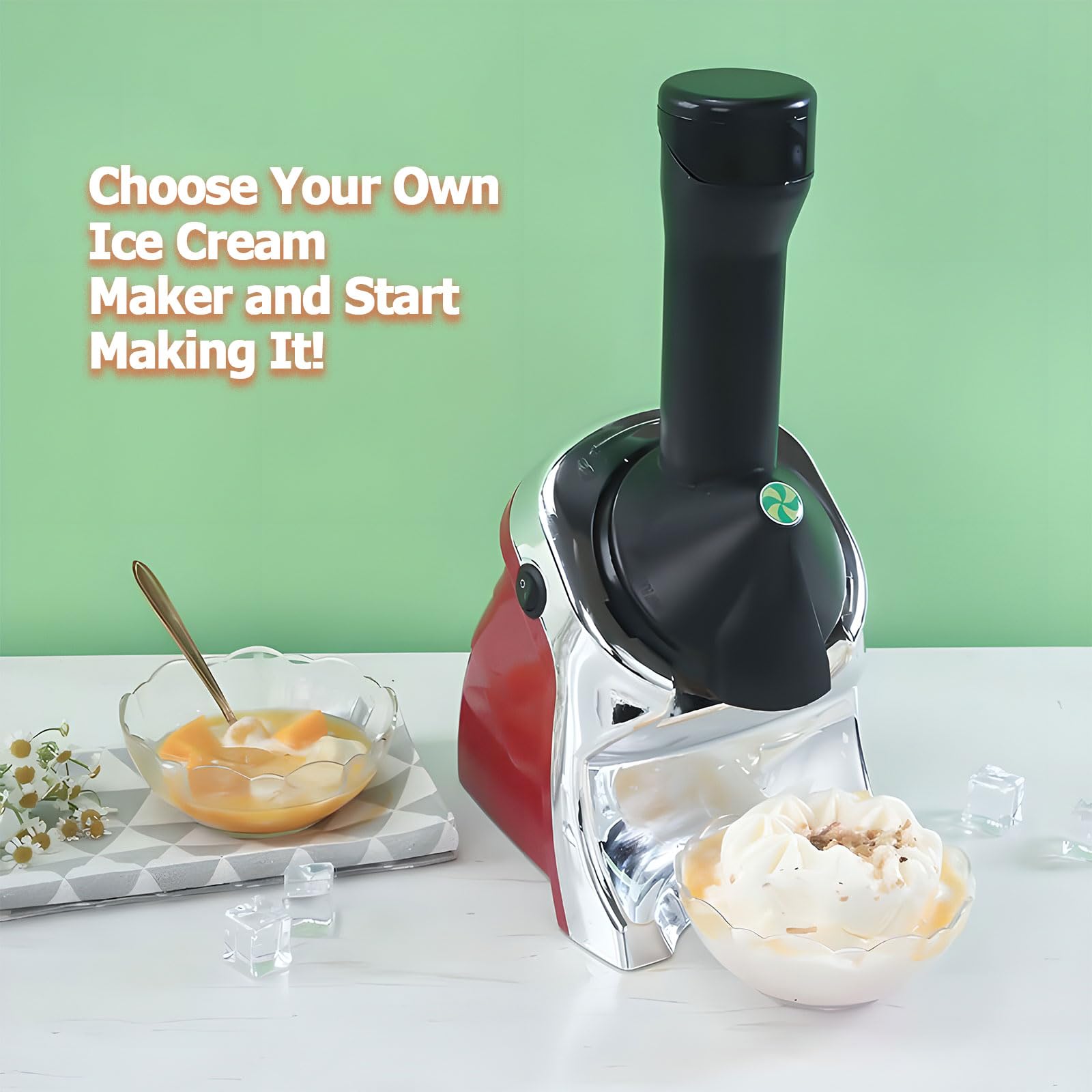 Fabricador De Postres Congelados, Máquina De Helados, Máquina Automática De Helado De Fruta De 200 W, Helado Suave No Lácteo