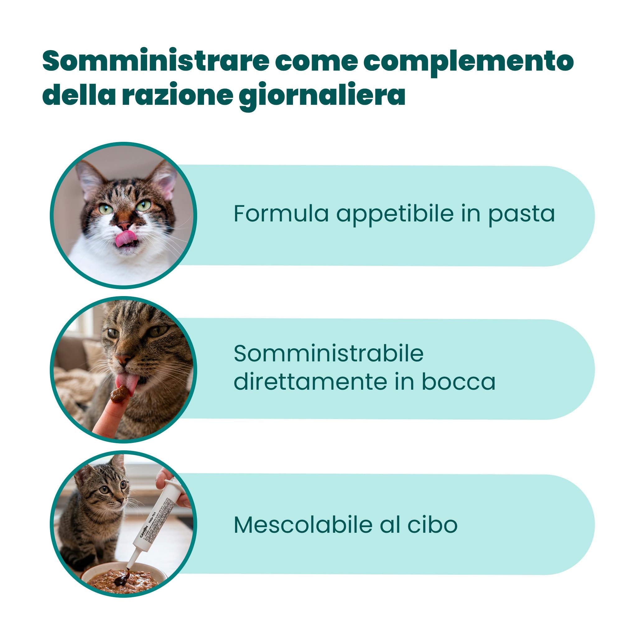 CAMON | HELP-TH1 Pasta in Siringa, Alimento Complementare per Sostenere le Difese Immunitarie di Gatti, 30g