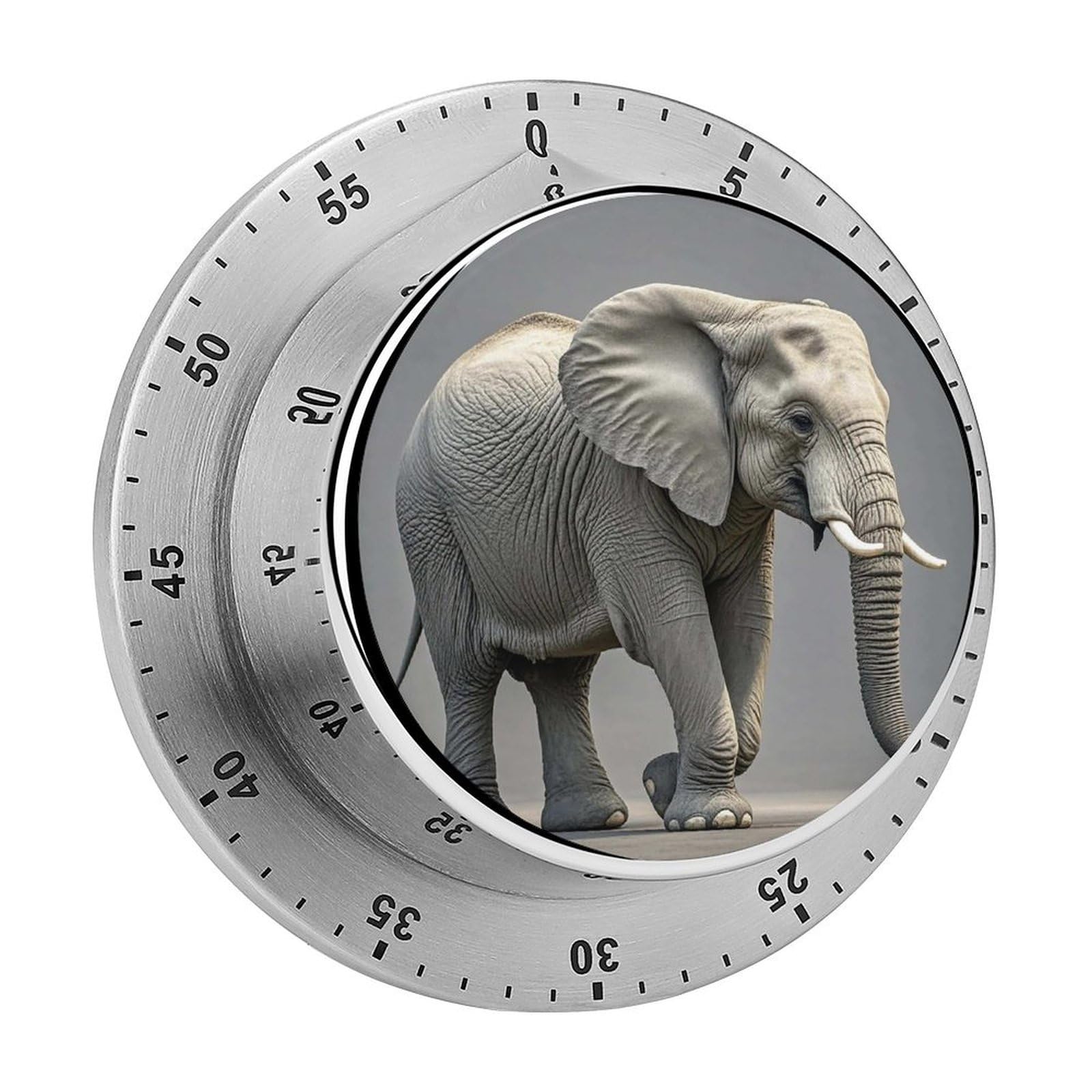 Elephant Kitchen Timers for Cooking Chef Stainless Steel Timer Clock with Loud Alarm Mechanical 60 Minute Wind Up Timers No Batteries Required Manual Countdown Timer