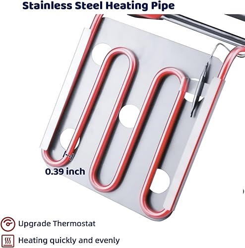 Miniatura 4 de Freidora comercial con cesta, freidora eléctrica de aceite de acero inoxidable de gran capacidad para restaurante o uso doméstico, 3400 W, 12.7