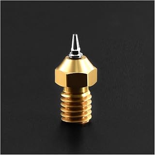 APAAZO E3D V5 V6 Brass Nozzle M6 Threaded 0.2/0.3/0.4/0.5mm Removable Stainless Steel Tips Compatible With 1.75mm Filamnet (Size : 0.4mm)