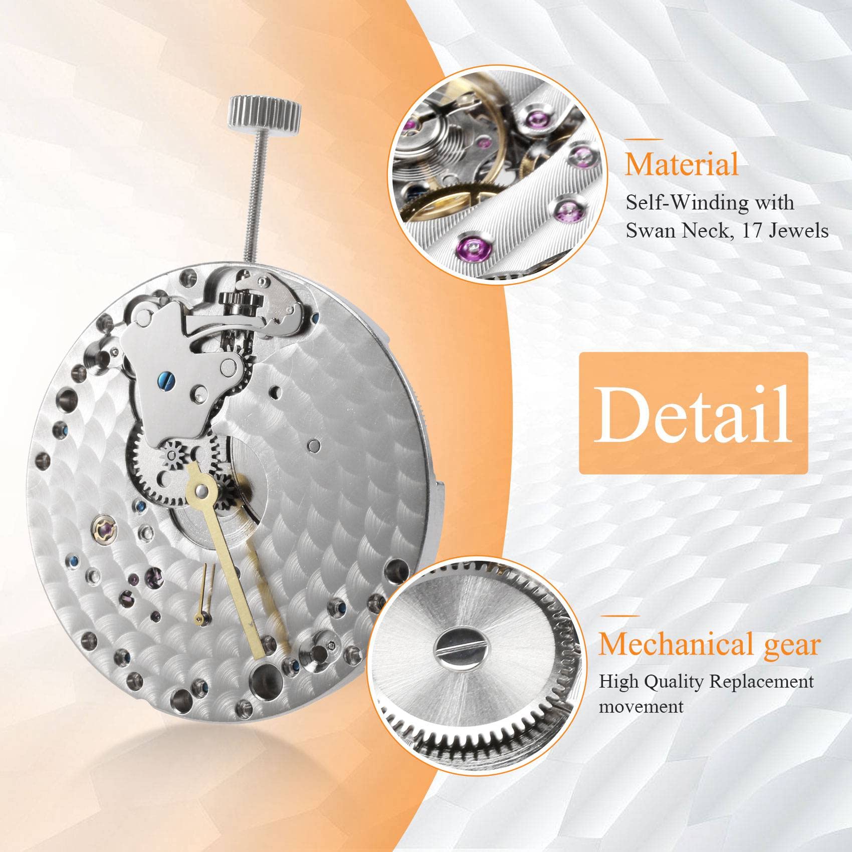 Mechanischer Hand Aufzug 6497 St36 Uhrwerk Uhr P29 44Mm Rostfreier Stahl Uhren GehäUse Fit 6497 Uhrwerk Uhr