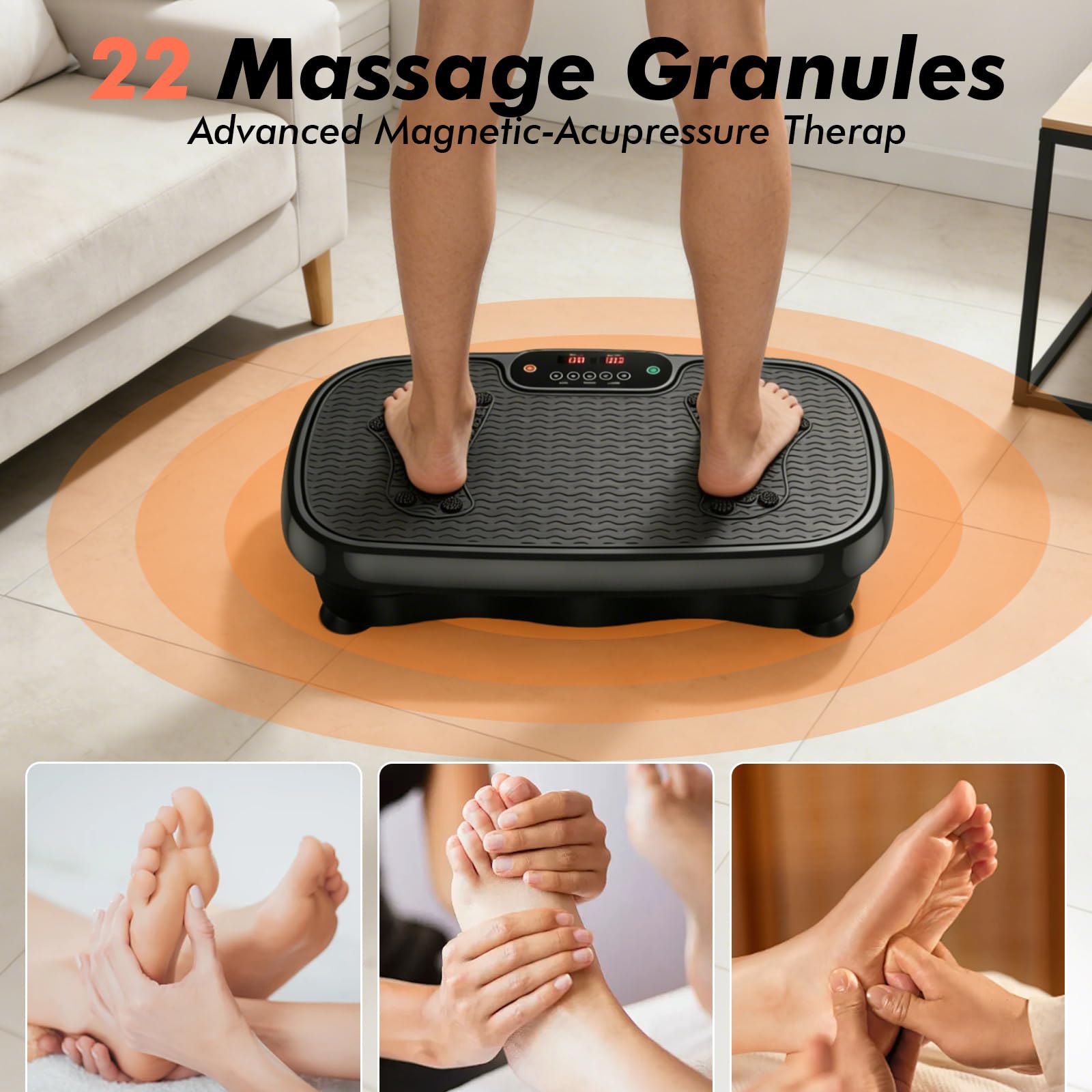 Plataforma Vibratoria Para Ejercicios, Tabla De Fitness Con Bandas De Resistencia, Para Drenaje Linfático, Pérdida De Peso Y Tonificación, Plataforma De Entrenamiento De Cuerpo Completo(White)