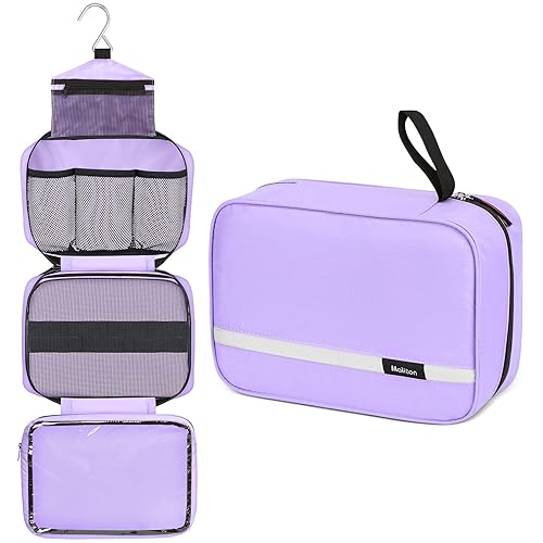 Maliton - Neceser de viaje para mujer bolsa de aseo colgante con 4 compartimentos portátil e impermeable organizador de baño compacto de viaje ideal Maliton - Neceser de viaje para mujer bolsa de aseo colgante con 4 compartimentos portátil e impermeable organizador de baño compacto de viaje ideal