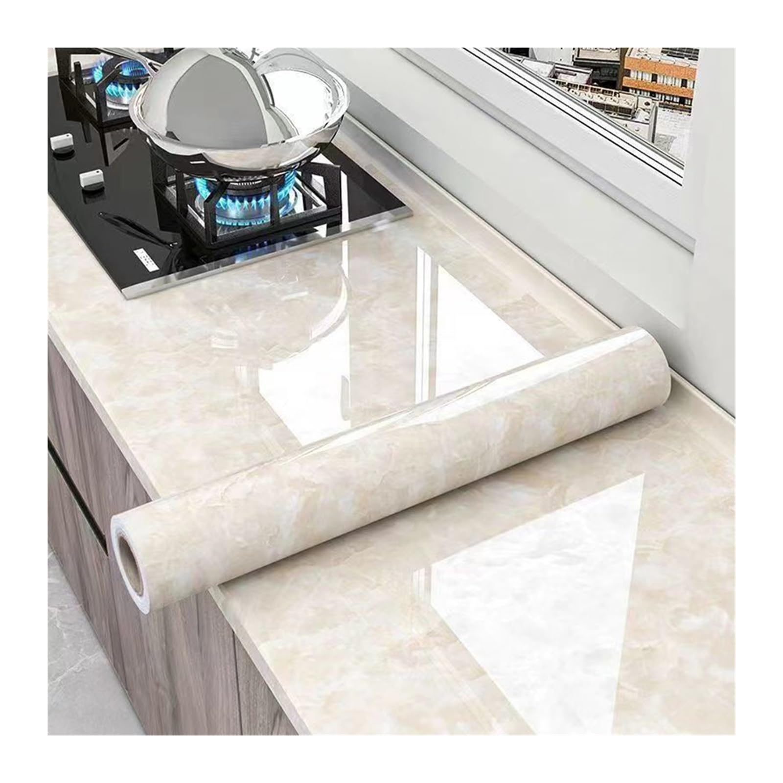 Foelanne Color5 Back Self Adhesive Wallpaper, Marble Contact Paper Self-Adhesive Kitchen Cabinet -Proof Multiple Sizes(,40Cm X 500Cm)