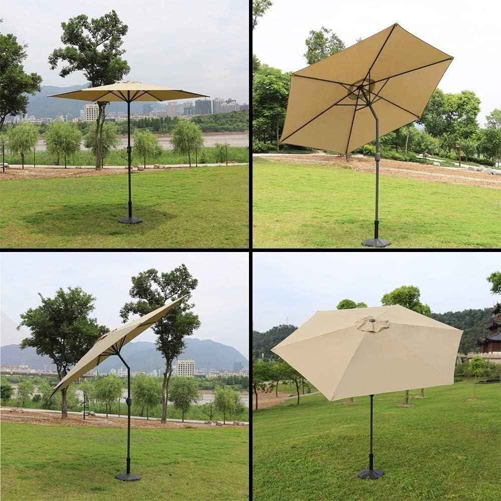 Ombrellone da Giardino, ombrellone da Patio, a manovella/inclinabile/Rotondo/Protezione per Spiaggia/Gazebo/Balcone/terrazza/tavolino/Pesca/Mercato - Senza Base,