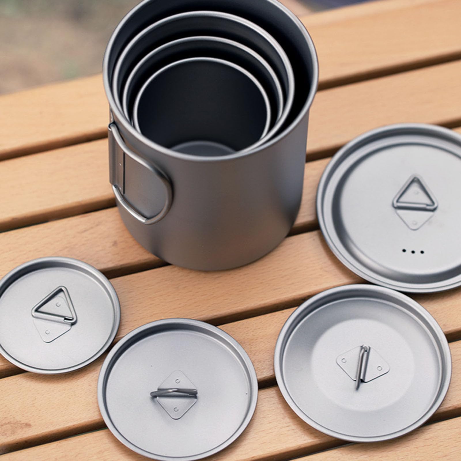 Camping-Kaffeetasse mit Deckel, Kochen, Trinkwasser, Outdoor-Küchenausrüstung, Reise-Kochgeschirr, Trinkbecher, Touristenbecher