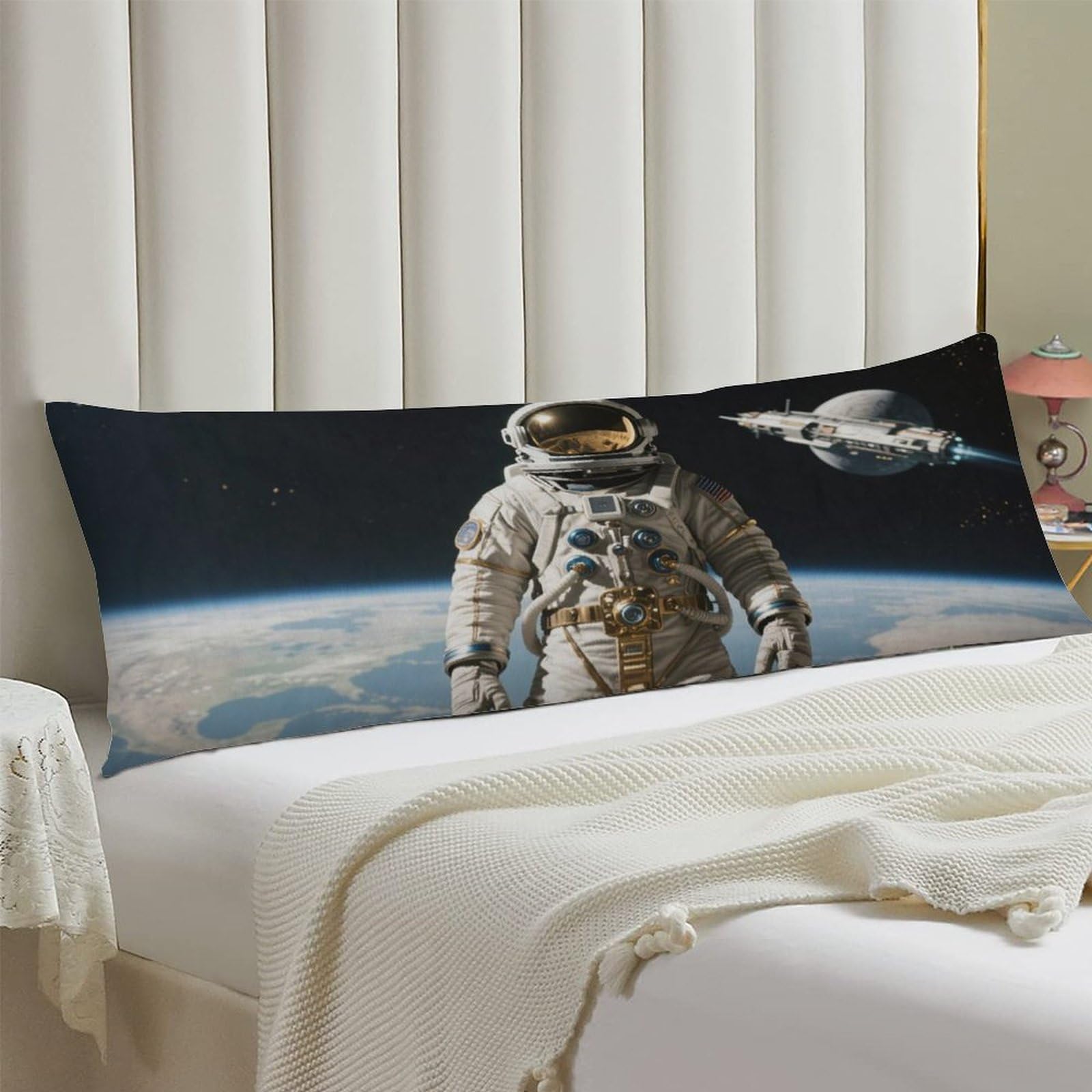 Body Pillow Cover 20x54 Long Pillow Case with Invisible Zipper Breathable Microfiber Retro Astronaut Pillowcase Soft Cozy Protector for Bedroom Couch Sofa Bed Home Decor All Seasons