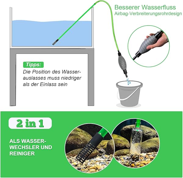 Boxtech Aquarium Water Changing Gravel Cleaning Kit with Siphon for Changing Water and Sand Cleaning(Pack of 2) - 3
