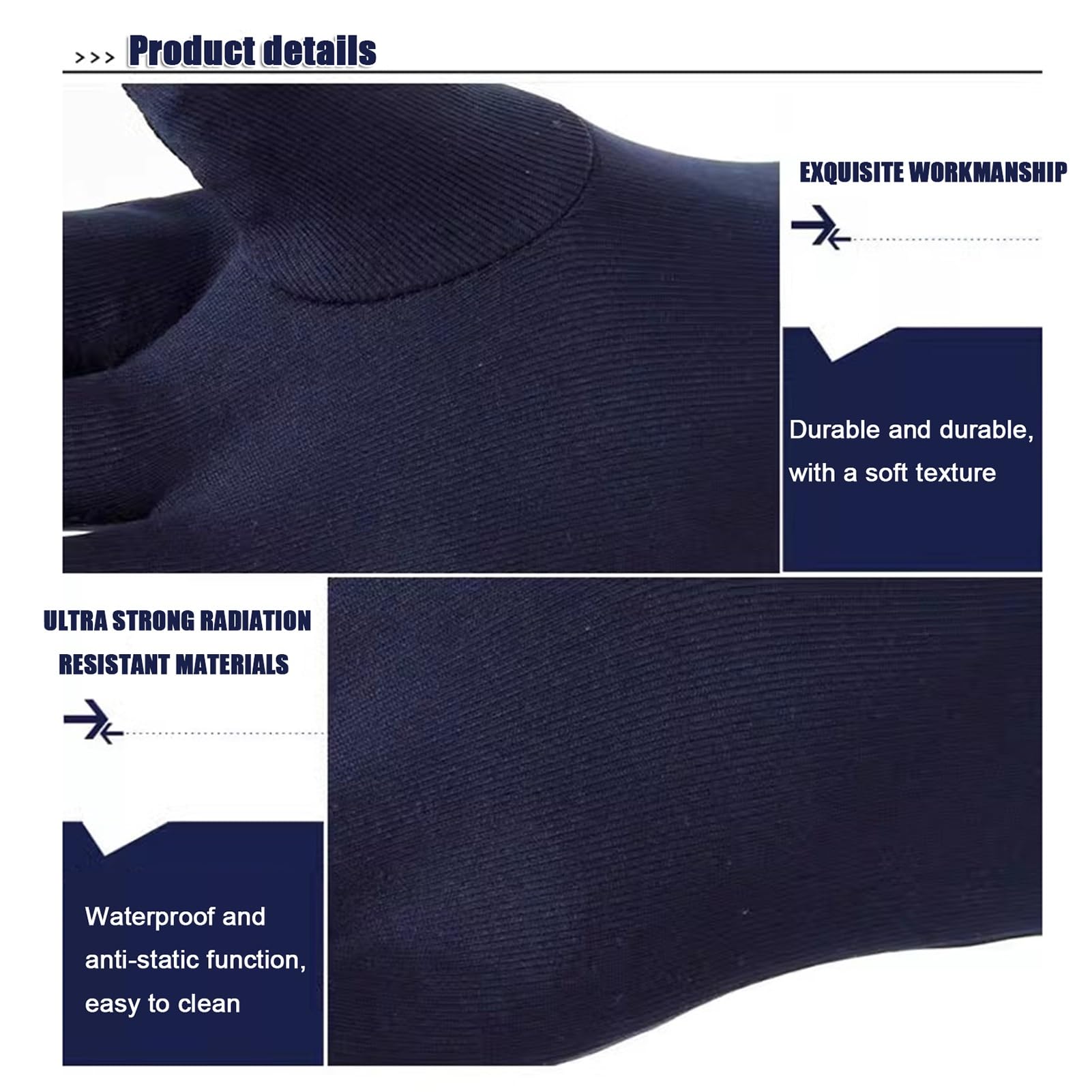 Delantal de Plomo Guantes de Plomo para Rayos X para Adultos, Guantes Resistentes a la radiación de 0,35 mmPb/0,5 mmPb, Tanto para Hombres como para Mujeres (Color : Blue, Size : 0.5mmPb)