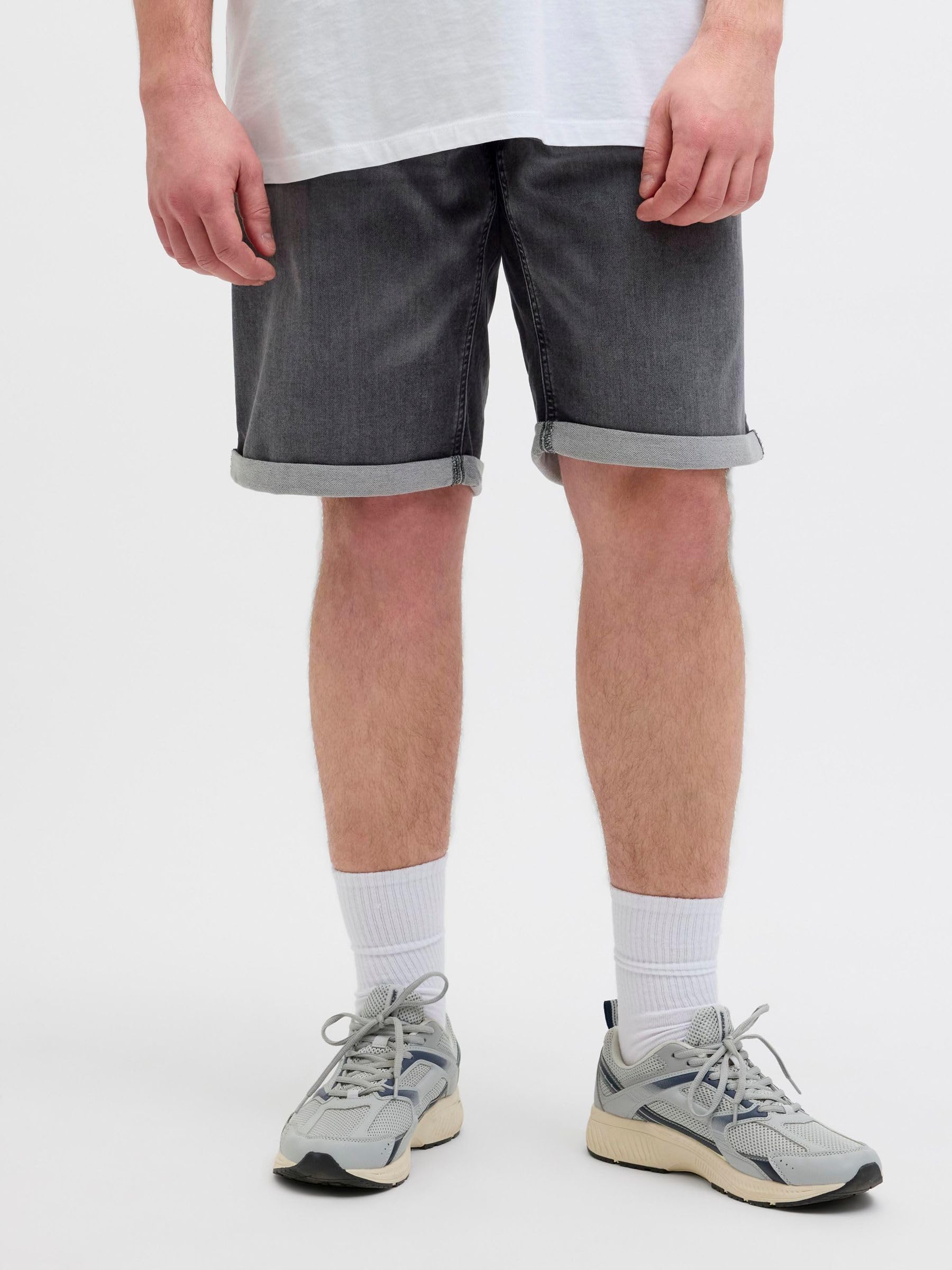 JACK&JONES PLUS Jjirick Jjicon I.k. Spodenki Sq 062 Sn Pls - Szorty jeansowe Mężczyźni