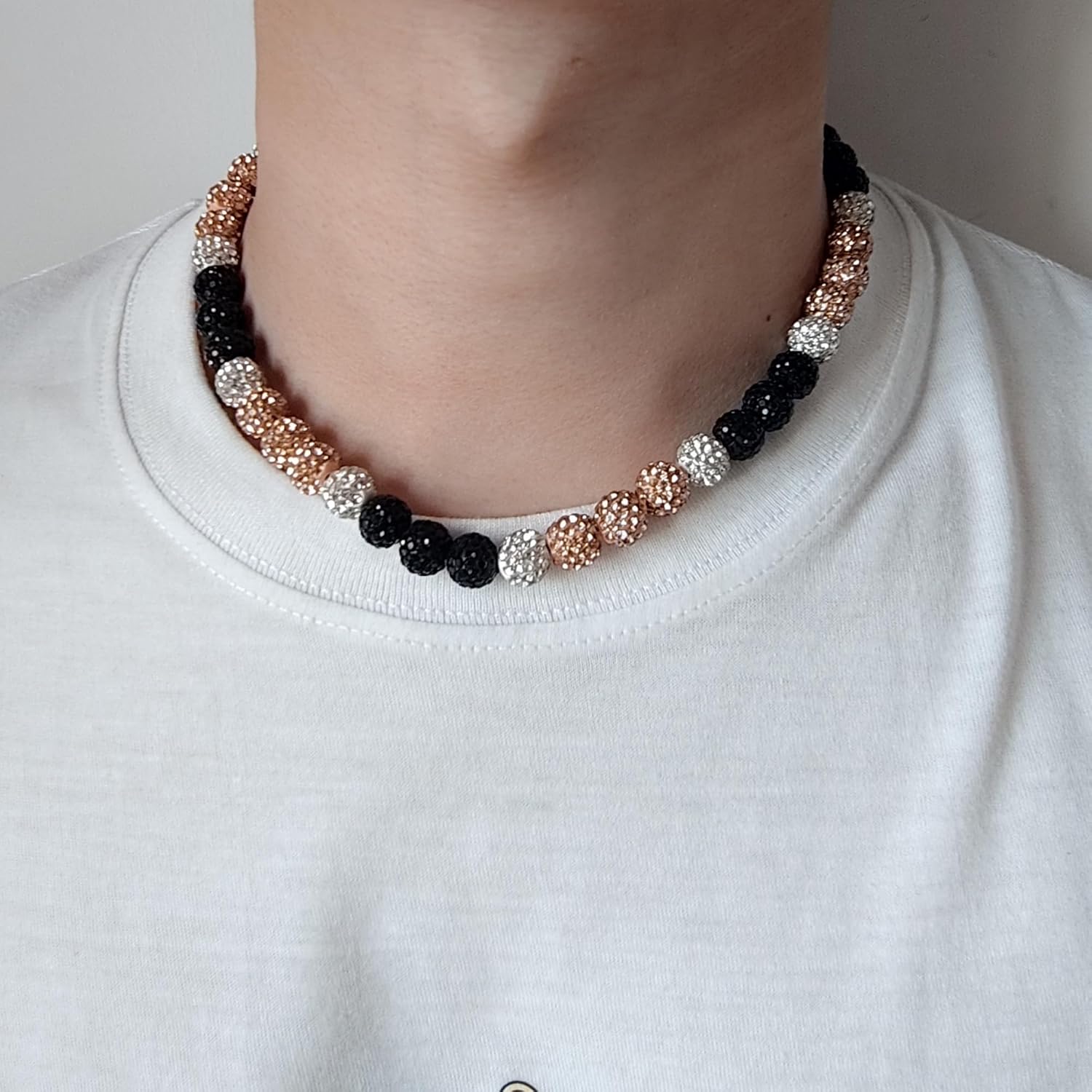 QINJIEJIE Baseball Necklaces Beads for Men, 16/18 in Bling Diamond Rhinestone Chain Baseball Drip Accessories, Ice Collection Necklace Gifts Jewwlry for Men Team Lovers image 3