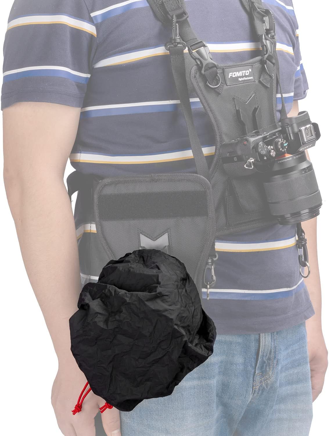 FOMITO Camera Rain Cover Coat Storage Bag Protector Rainproof Waterproof for Canon Nikon Sony