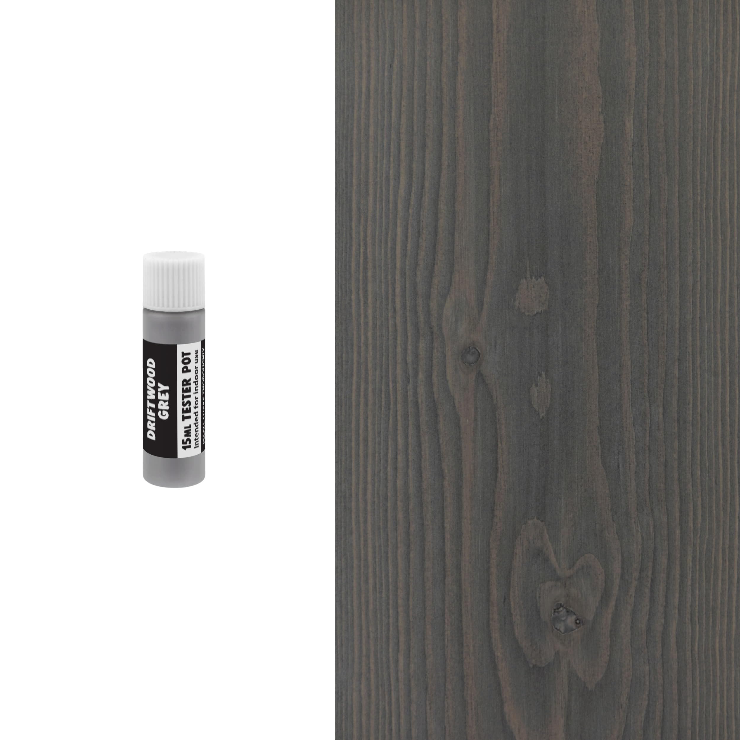 Littlefair's Wood Stain Water Based - 15ml - Indoor Furniture Wood Dye - Light & Dark Finishes - Non Toxic & Eco Friendly Formula - Interior Wood Stain for Crafts - Colour: Driftwood Grey