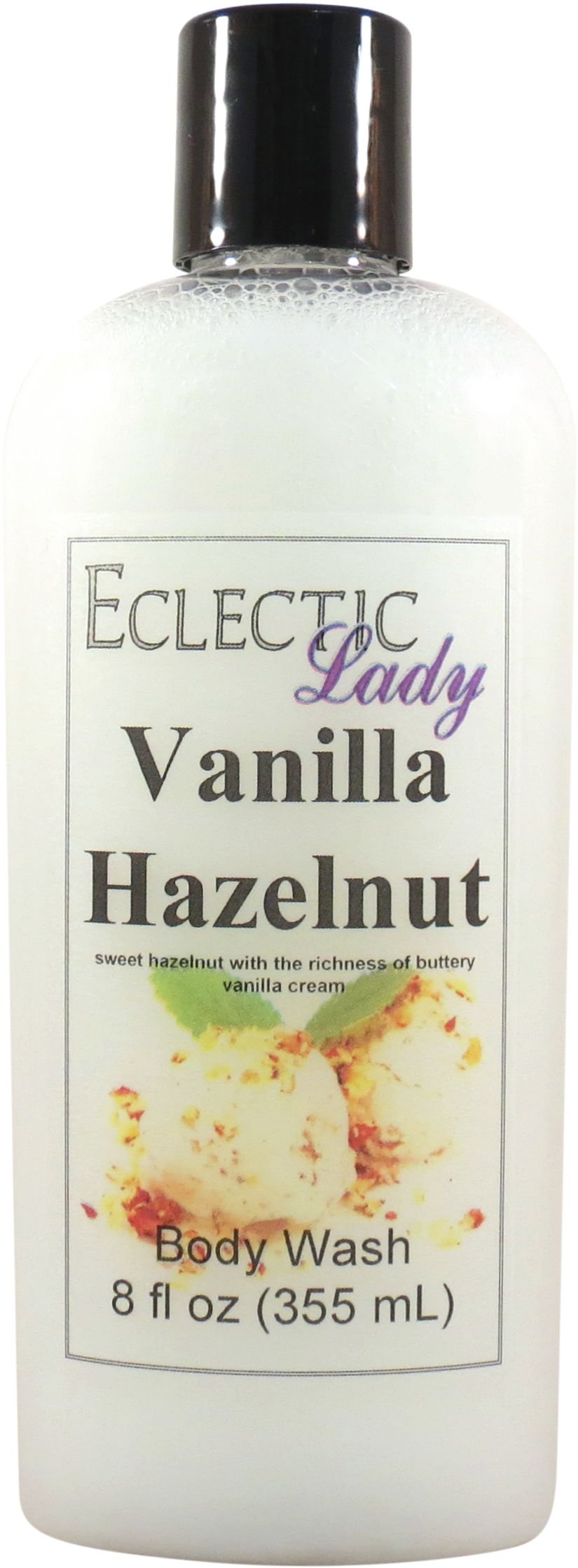 Eclectic Lady Liquid Pearl Body Wash - Vanilla Hazelnut Scent 3-in-1 Use For Bubble Bath, Hand Soap & Body Wash, Phthalate-Free Vanilla Hazelnut