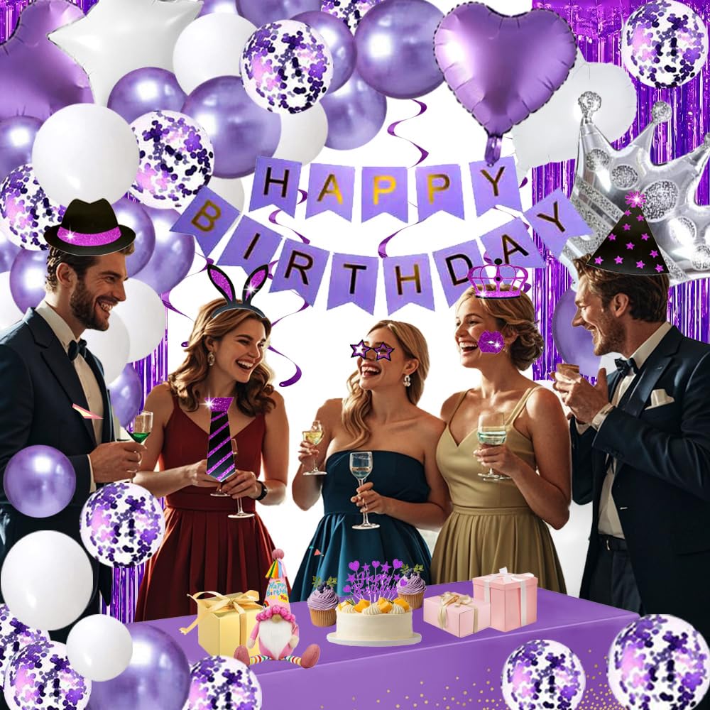 GLZLMM 20th Birthday Balloons Set - Gold '20' Foil Mylar, Banner, Stars, Hearts & Confetti Balloons