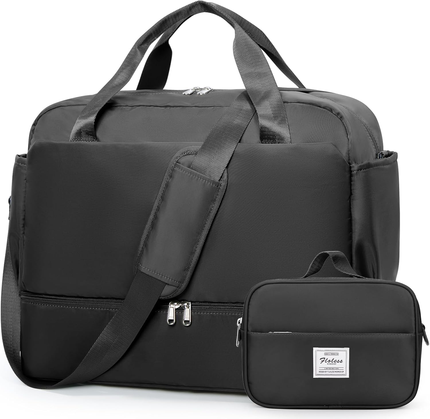 Travel Duffel Bags for Women, Carry-on Overnight Weekender Bag with Wet Pocket & Toiletry Bag, For Spirit Airlines 18x14x8 Personal Item Bag