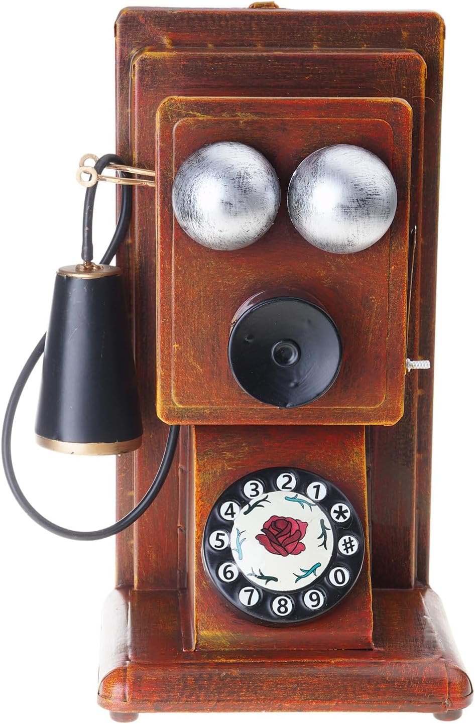 Vintage Decorative Rotary Phone Model Retro Antique Telephone Figurine Ornament for Home and Cafes Club Desktop