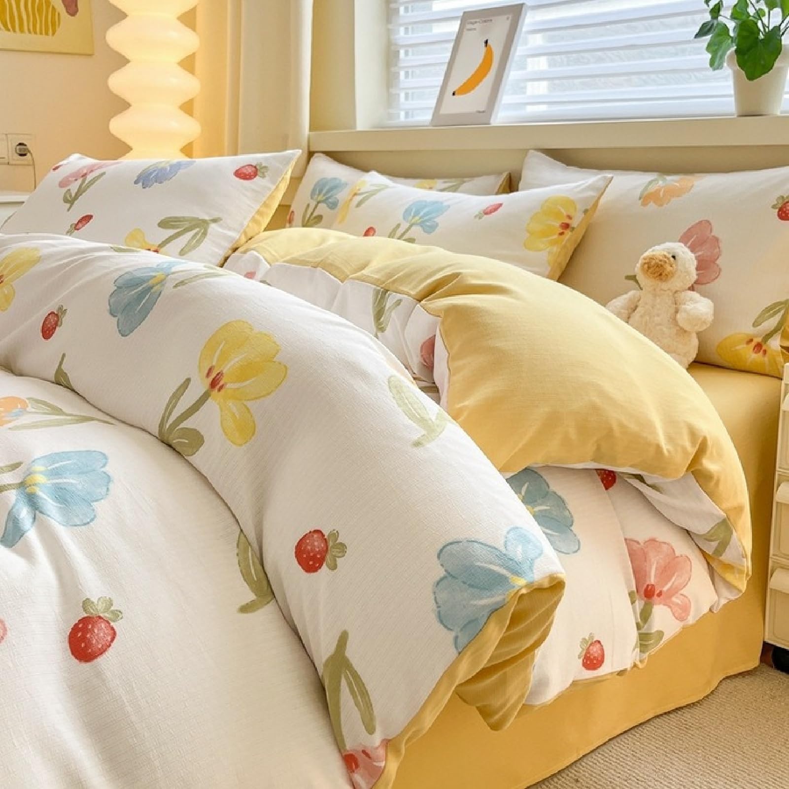 Housse de couette parure de lit 4 pièces pour en finir avec le linge dépareillé en 1.2M