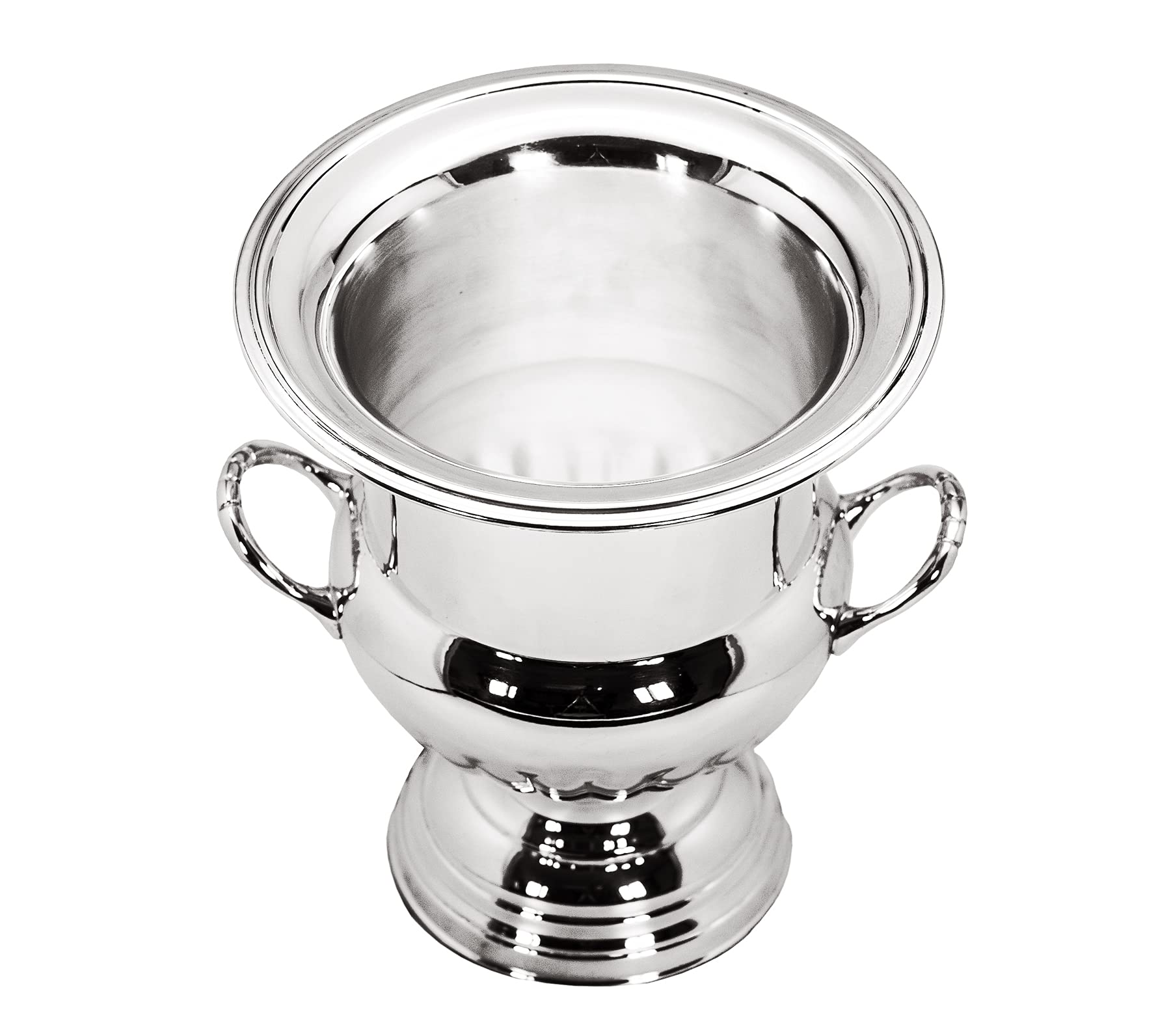 EDZARD Champanera Queen Anne (H 26 cm, Ø 23 cm), plateada gruesa, con asas, para 1 botella – enfriador de vino, enfriador de botellas, cubitera