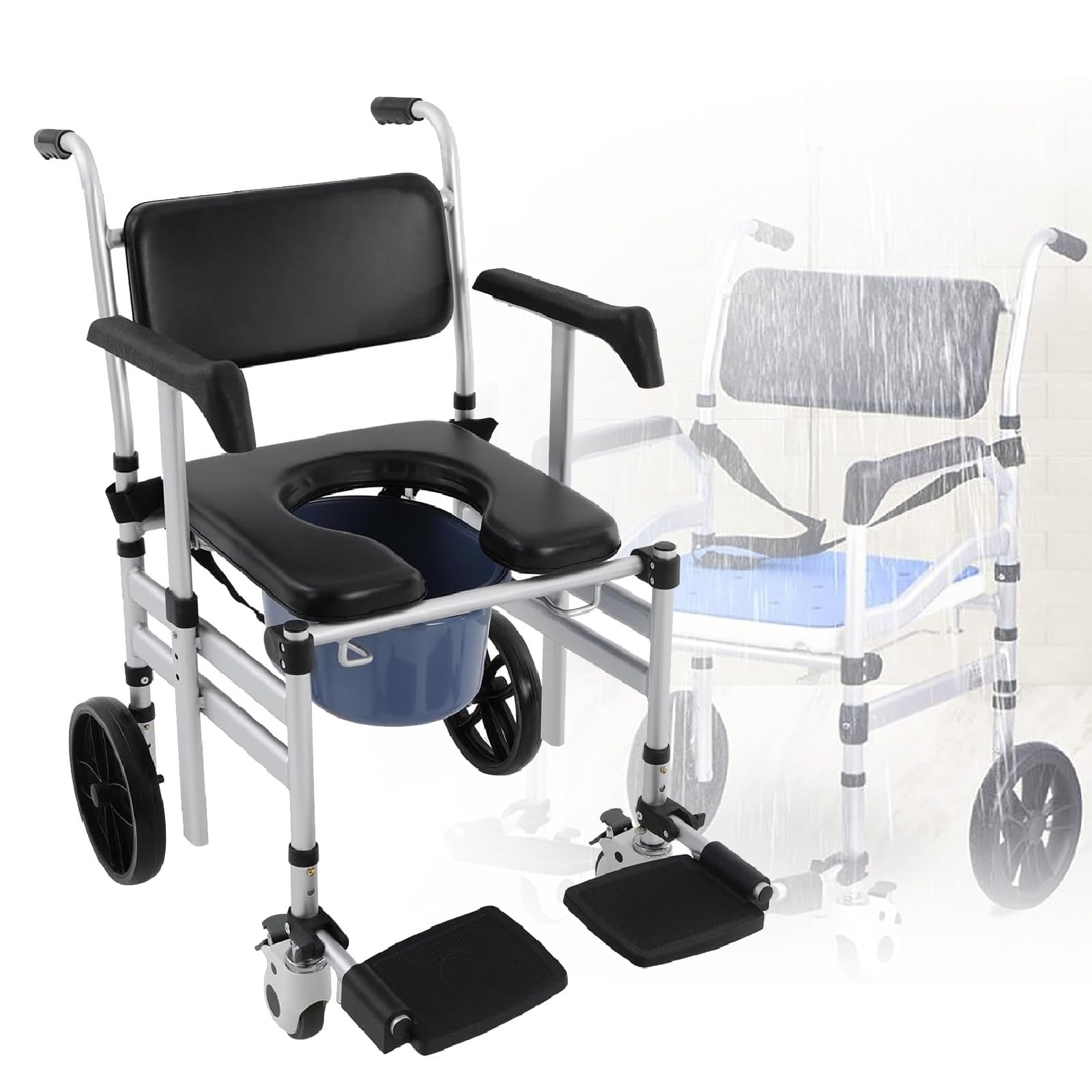 GAYAYAS Bariatric Toilet Seat Controlled Adaptable Shower Commode Chair