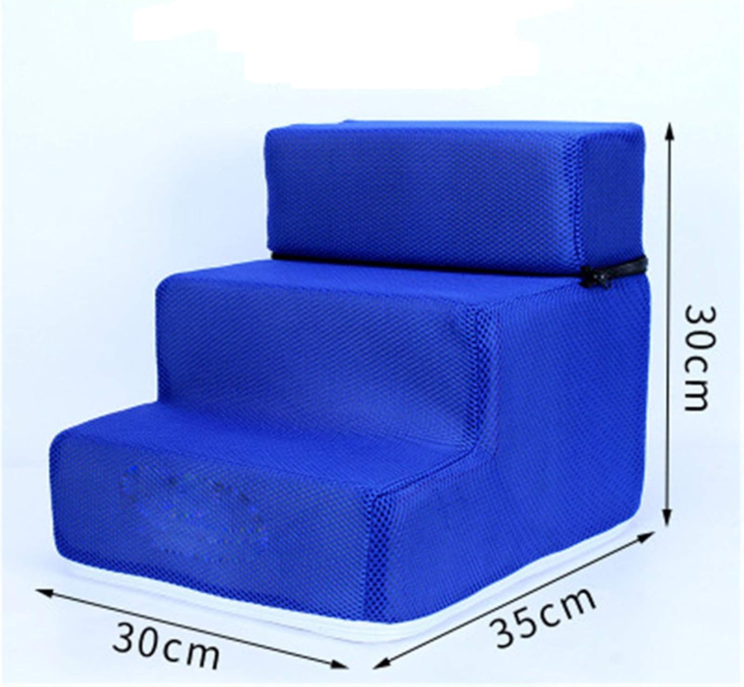 Pet Cat Dog 3 Steps Stairs Sofa Bed Breathable Anti-slip Climbing Ladders Ramp (Blue)