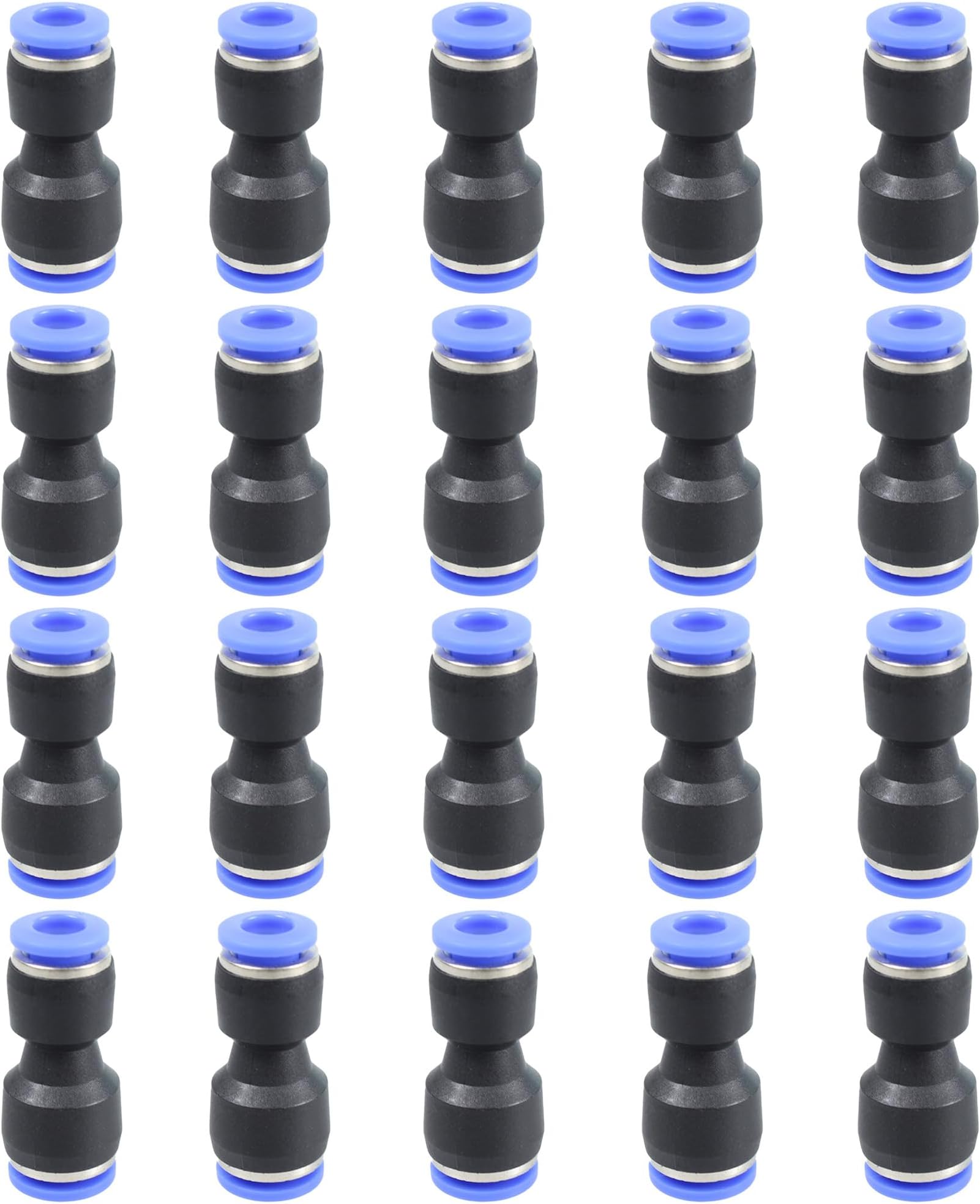 20PCS 5/16" OD x 1/4" OD Pneumatic quick Connector, Quick Connect Straight Push Connectors, Quick Release Pneumatic Air Hose Fittings Straight Union/Coupler, PG8-6