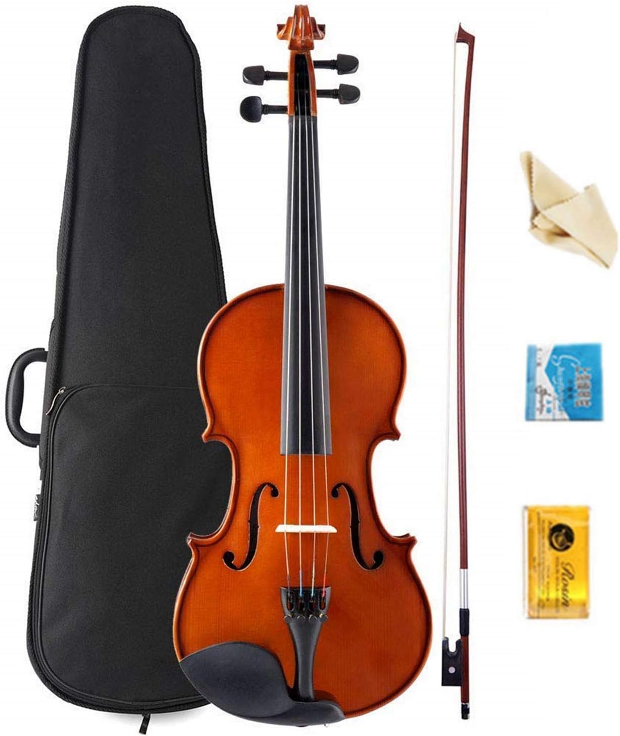 Violin Kit Full Size 4/4 Vintage Solid Wood Violin for Beginner Above