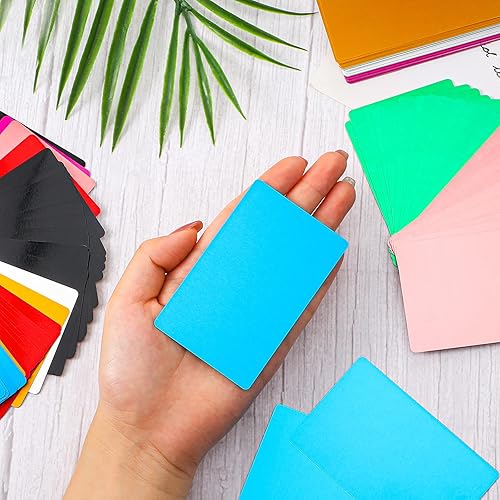 Miniatura 5 de 120 tarjetas de visita de metal en blanco, tarjetas de visita de metal coloridas, anodizadas, confiables, multiusos, en blanco de aluminio para