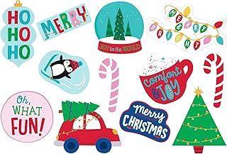 Merry And Bright Christmas Themed Cutouts Party Decoration Kit - 7
