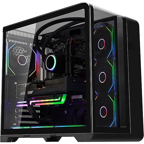 HOENGAGER Curved Pannel Gaming PC - AMD Ryzen 7 9800X3D 8-Core 5.2 GHz- Radeon RX 9070 XT GDDR6-32GB DDR5 6000MHZ RAM - 1TB PCIe SSD - WiFi &Bluetooth - RGB Fans-Windows 11, Desktop Computer - Black