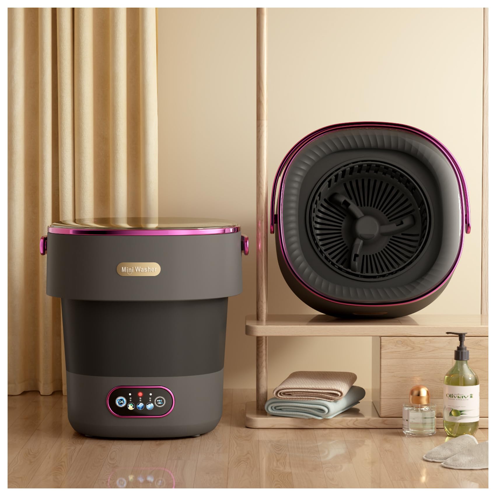 Amazon.co.jp: ミニ折りたたみ洗濯機 独り暮らし 脱水機付き 13L 下着