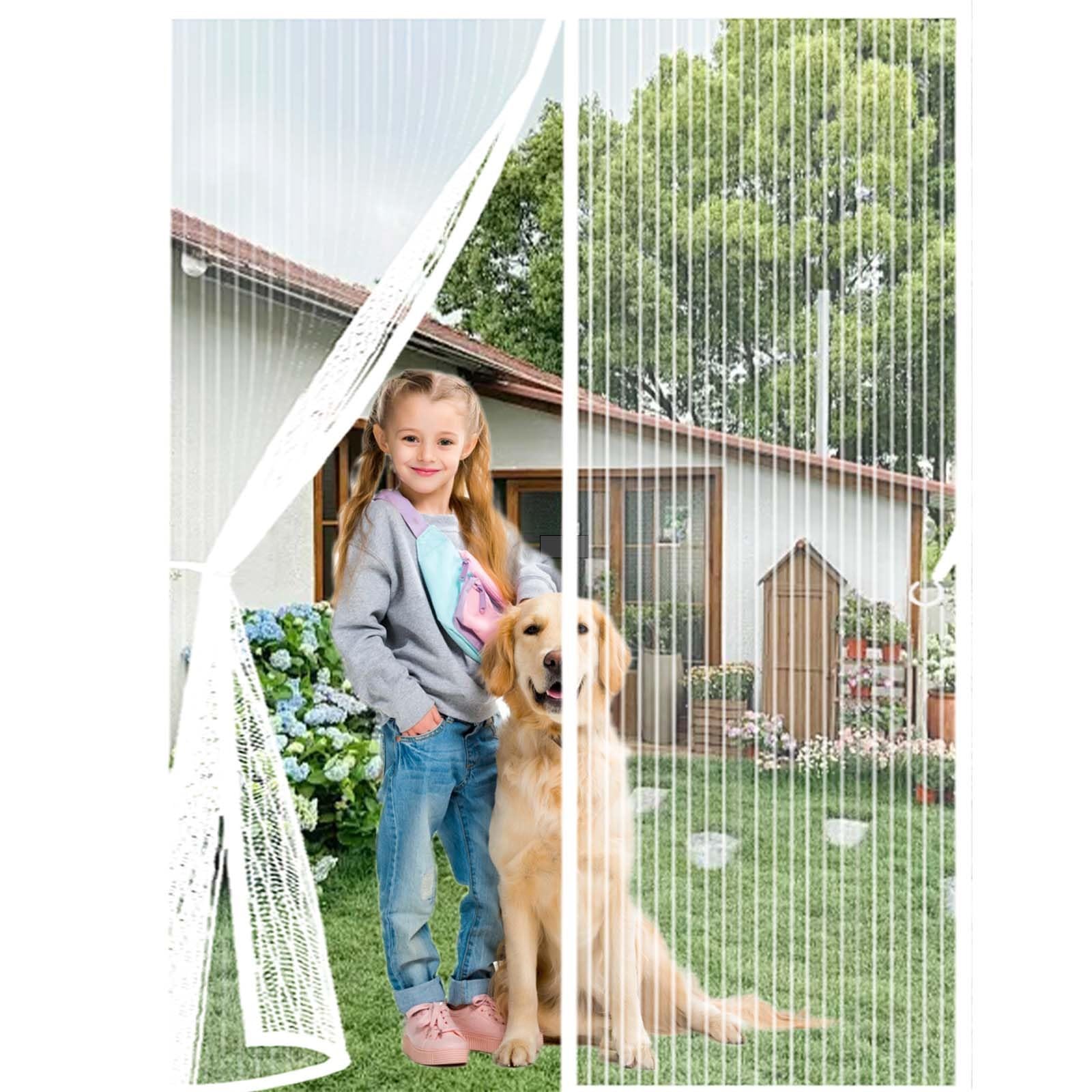 Feijdon White Magnetic Door Screen 100X210cm(Widthxhigh) Durable, Keeps Bugs Out, Kid And Pet Friendly Mosquito Proof Door Curtains Lets Fresh Air In, Hundreds Of Sizes,