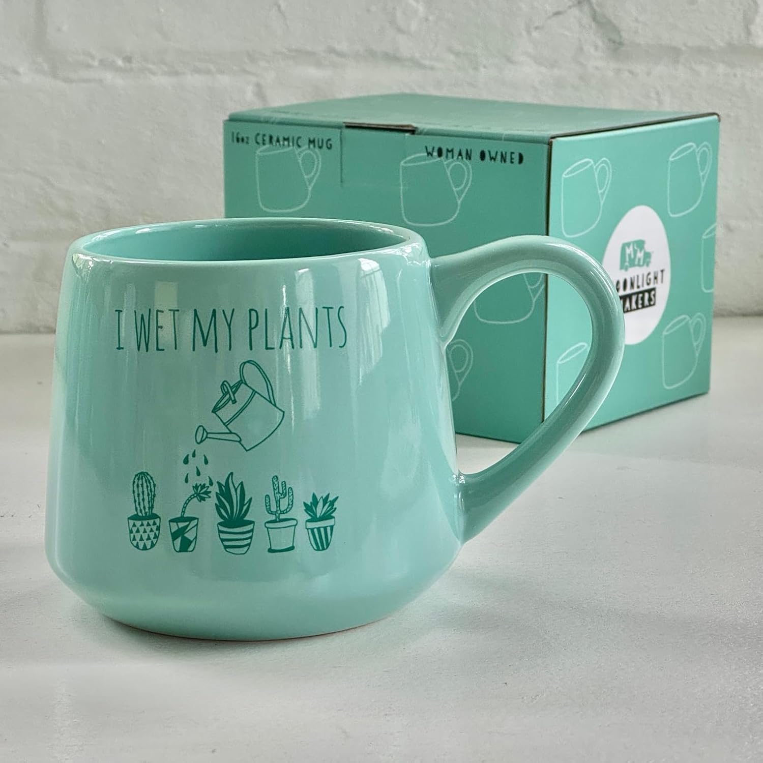 Moonlight Makers I Wet My Plants Ceramic Coffee Mug, 16oz Coffee Mug, Coffee Lovers Gift Ideas, Funny Novelty Coffee Cups, Cute Mugs for Women, Tea Mug, Fall Coffee Mugs