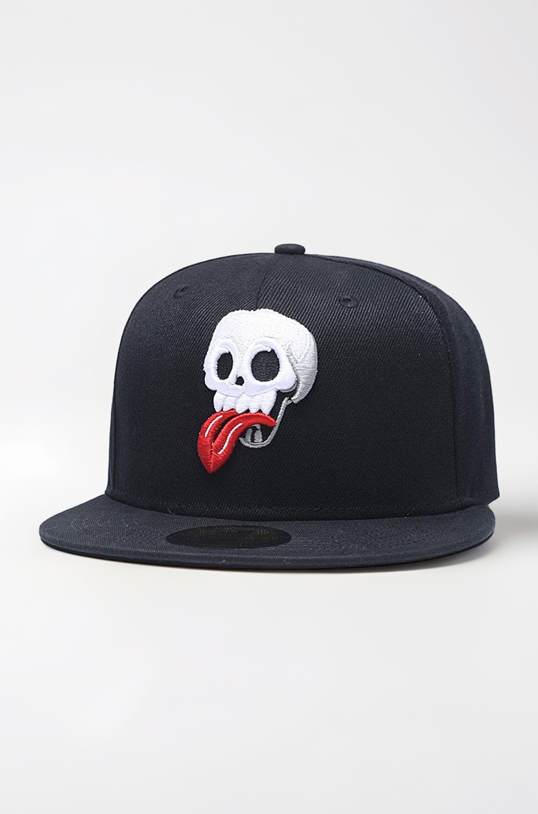 White Skull Skeleton Face Embroidery Snapback Hat