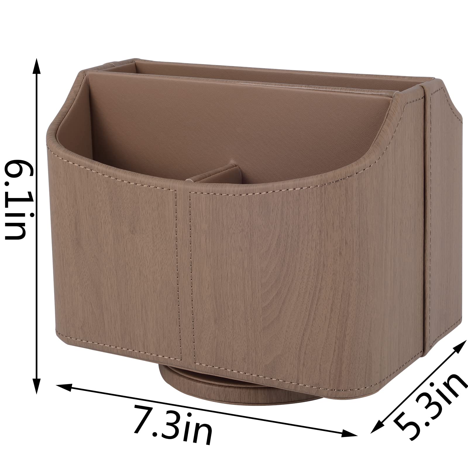 Support de télécommande en cuir rotatif à 360 degrés, organiseur de bureau pour télécommandes TV, stylo, calculatrice, téléphone portable, boîte de rangement pour gadgets, décoration de table de