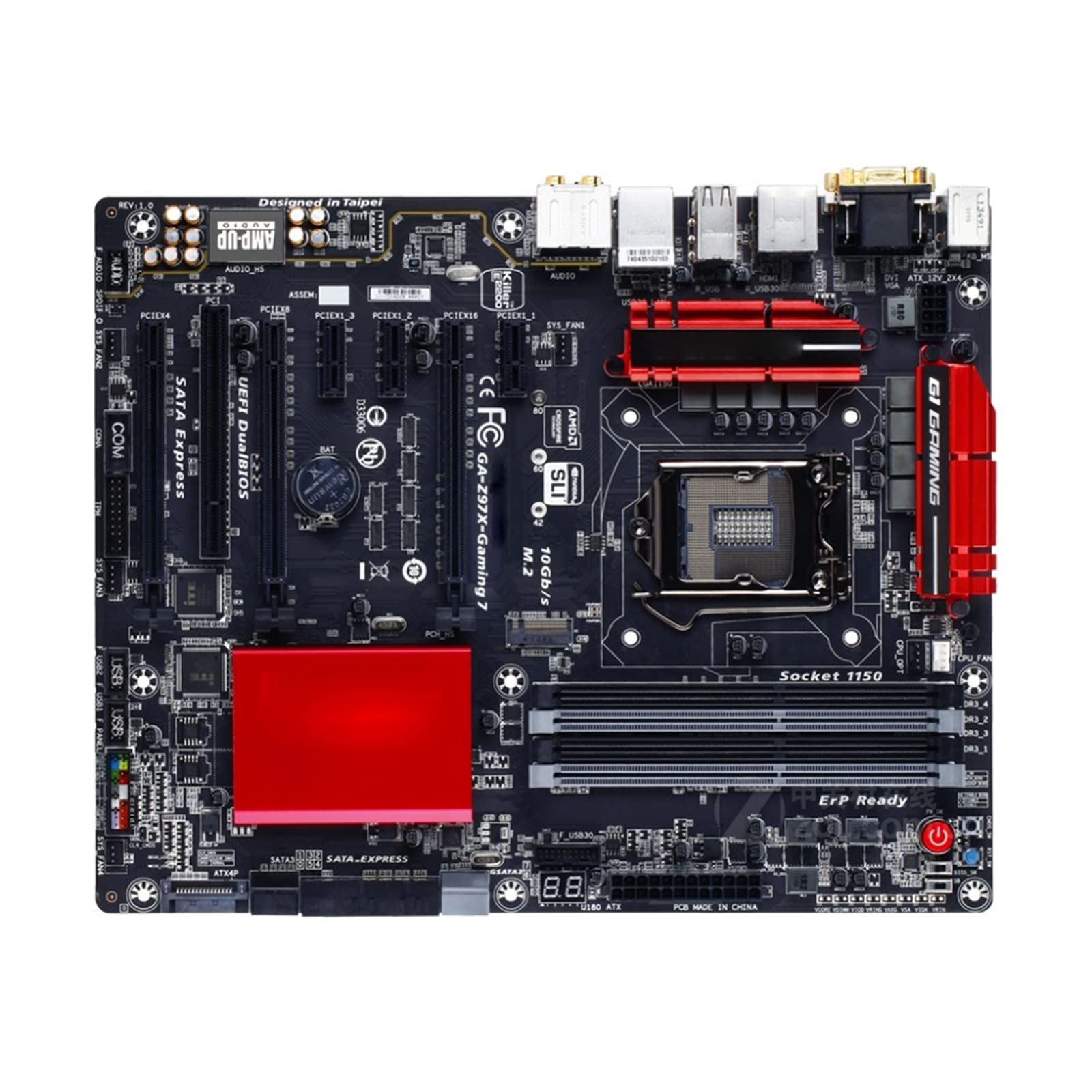 Newwiee Motherboard Fit for Gigabyte Z97X-Gaming 7 LGA 1150 DDR3 for I3 I5 I7 32GB USB2.0 USB3.0 Z97