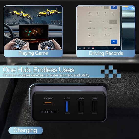 USB Hub for Tesla Model Y Juniper Model 3 Highland Model Y L