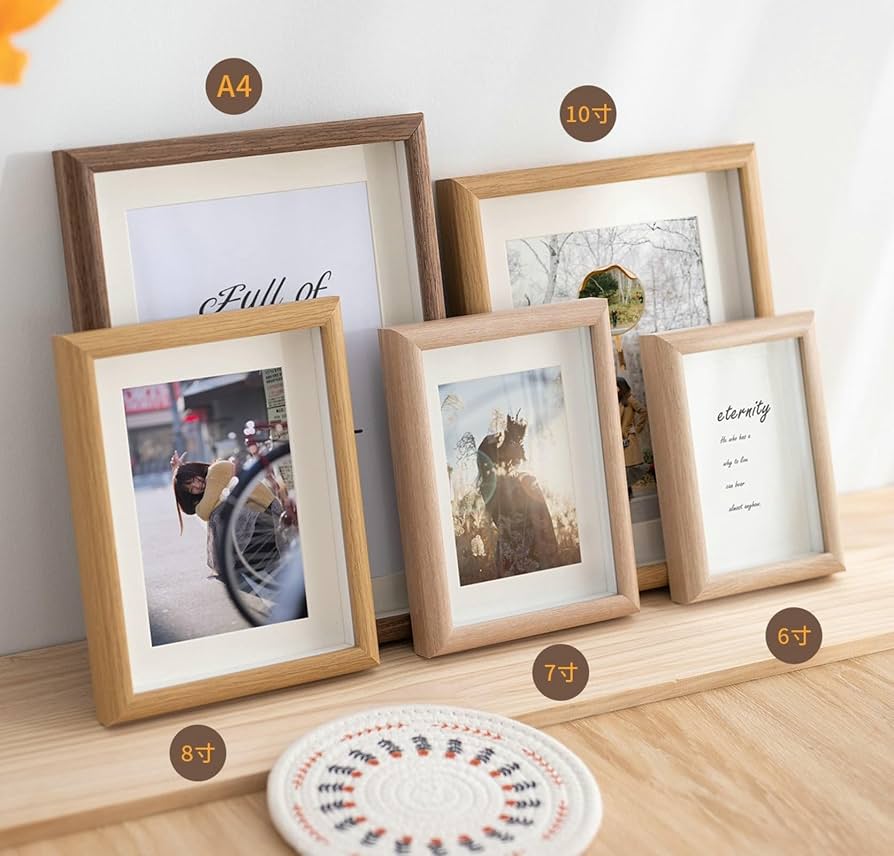 Cornici Quadrate In Legno 12.7x12.7 Con Vetro Temperato – Set Da 3 Per Foto E Poster Rustici - 5