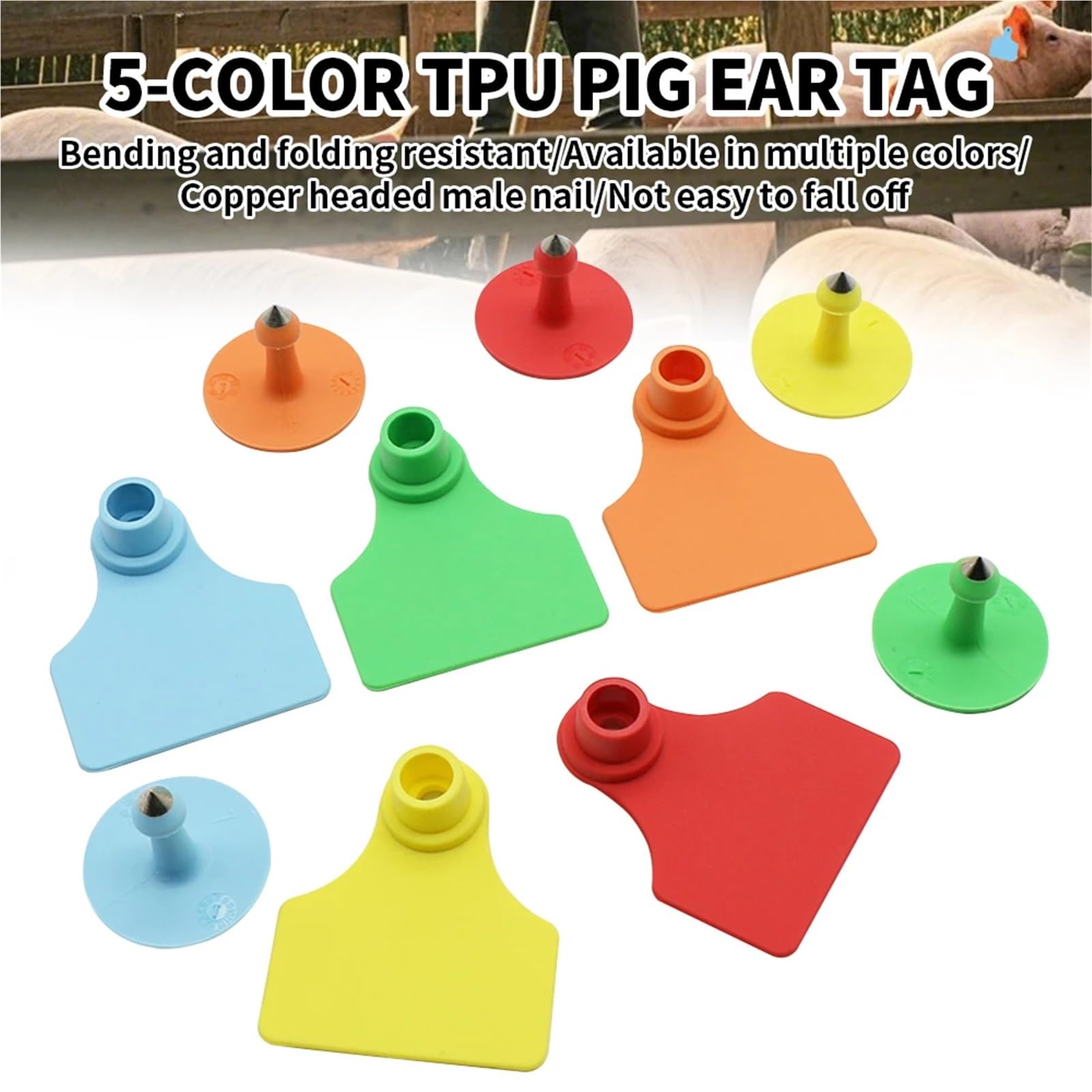Set di 150 targhette per orecchie vuote per bestiame, marcatori per orecchini, per bovini, mucche, suini, cervi, cammelli, cavalli (giallo)