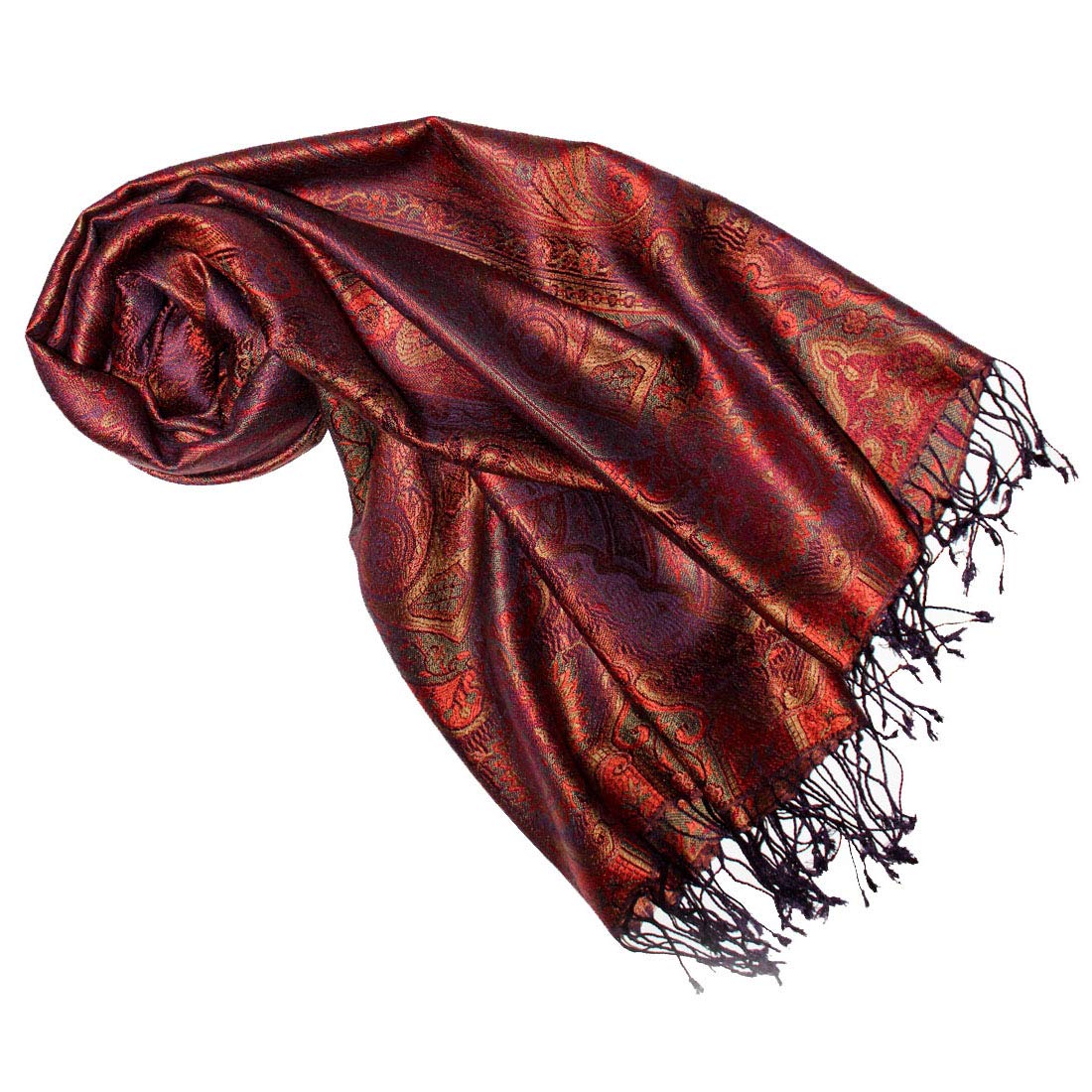 Lorenzo Cana Luxus Herrenschal Schal Schaltuch jacquard gewebt 100% Seide Paisley Muster Seidenschal Seidentuch Männerschal mehrfarbig 70 x 190 cm